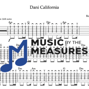Strum Guitar Tablature for "Dani California" By the Red Hot Chili Peppers 