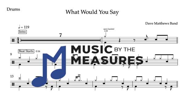 Drum Sheet Music for "What Would You Say" By Dave Matthews Band