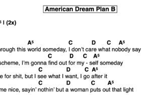 Lead Sheet for "American Dream Plan B" by Tom Petty