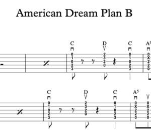 Strum Guitar Tablature for "American Dream Plan B" by Tom Petty