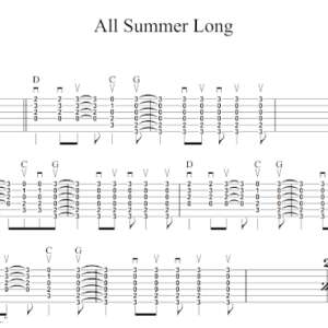 Strum Guitar Tablature for "All Summer Long" by Kid Rock.