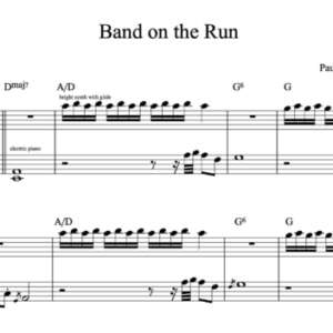Keyboard Sheet Music for "Band on the Run" by Paul McCartney and Wings