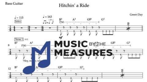 Bass Guitar Tablature for "Hitchin' a Ride'" by Green Day