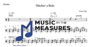 Drum Sheet Music for "Hitchin' a Ride'" by Green Day