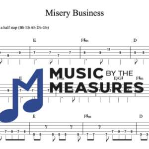 Bass Guitar Tablature for "Misery Business" by Paramore