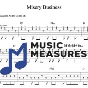 Lead Guitar Tablature for "Misery Business" by Paramore