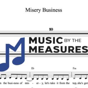 Melody Sheet Music for "Misery Business" by Paramore