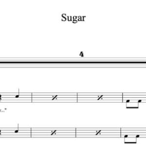 Drum Sheet Music for "Sugar" by Maroon 5