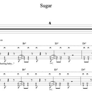 Lead Guitar Tablature for "Sugar" by Maroon 5
