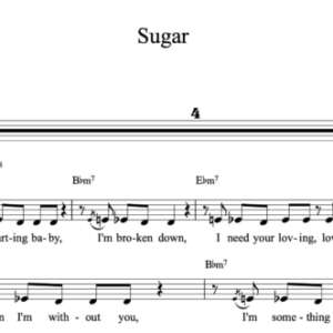 Melody Sheet Music for "Sugar" by Maroon 5