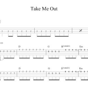 Bass Guitar Tablature for "Take Me Out" by Franz Ferdinand.