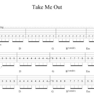 Lead Guitar Tablature for "Take Me Out" by Franz Ferdinand.