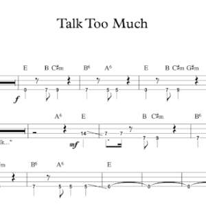 Bass Guitar Tablature for "Talk Too Much" by Coin.