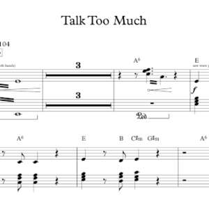 Keyboard Sheet Music for "Talk Too Much" by Coin.