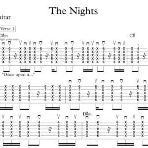 Lead Guitar Tablature for "The Nights" by Avicii.