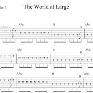 Lead Guitar 1 Tablature for "The World at Large" by Modest Mouse.