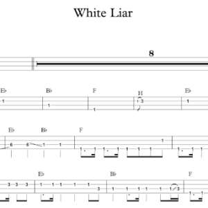 Bass Guitar Tablature for "White Liar" by Miranda Lambert.