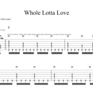 Rhythm Guitar Tablature for "Whole Lotta Love" by Led Zeppelin.