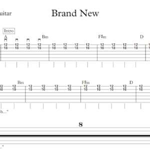 Lead Guitar Tablature for "Brand New" by Ben Rector.