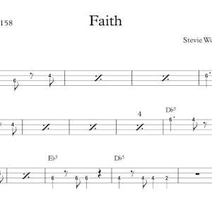 Bass Guitar Alt Tablature for "Faith" by Stevie Wonder (feat. Ariana Grande).