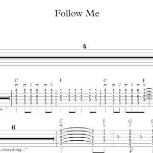 Strum Guitar Tablature for "Follow Me" by Uncle Kracker.