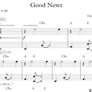 Keyboard Sheet Music for "Good News" by Ocean Park Standoff.