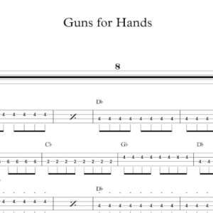Bass Guitar Tablature for "Guns for Hands" by Twenty One Pilots.