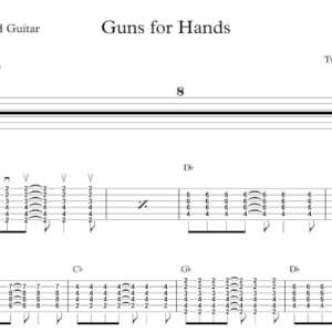 Lead Guitar Tablature for "Guns for Hands" by Twenty One Pilots.