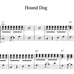 Keyboard Sheet Music for "Hound Dog" by Elvis Presley 