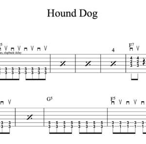 Lead Guitar Tablature for "Hound Dog" by Elvis Presley 