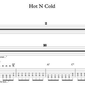 Lead Guitar Tablature for "Hot N Cold" By Katy Perry