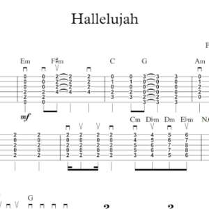 Strum Guitar Tablature for "Hallelujah" by Panic! At The Disco.