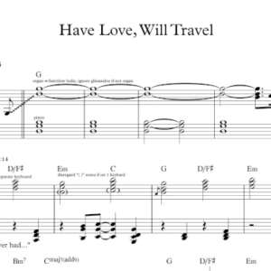 Keyboard Sheet Music for "Have Love, Will Travel" by Tom Petty & The Heartbreakers.