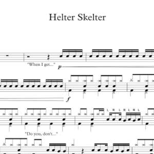 Drum Sheet Music for "Helter Skelter" by The Beatles.