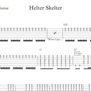 Lead Guitar Tablature for "Helter Skelter" by The Beatles.