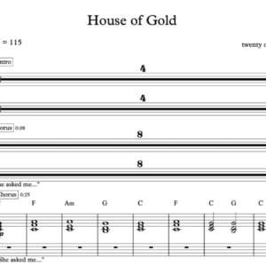 Keyboard Sheet Music for "House of Gold" by twenty one pilots