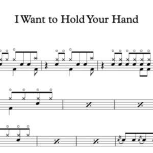 Drum Sheet Music for "I Want to Hold Your Hand " by The Beatles