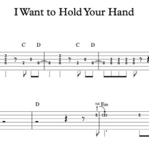 Lead Guitar Tablature for "I Want to Hold Your Hand " by The Beatles