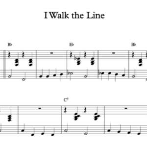 Keyboard Sheet Music for "I Walk the Line"by Johnny Cash