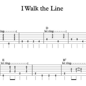 Lead Guitar Tablature for "I Walk the Line"by Johnny Cash