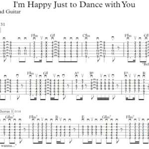 Lead Guitar Tablature for "I'm Happy Just to Dance with You" by The Beatles.