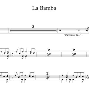 Drum Sheet Music for "La Bamba" by Ritchie Valens.