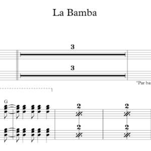 Keyboard Sheet Music for "La Bamba" by Ritchie Valens.