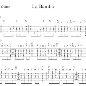 Lead Guitar Tablature for "La Bamba" by Ritchie Valens.