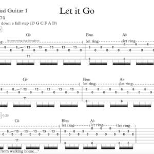 Lead Guitar 1 Tablature for "Let It Go" by James Bay.
