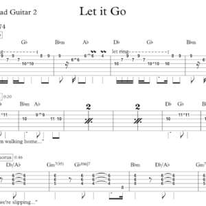 Lead Guitar 2 Tablature for "Let It Go" by James Bay.