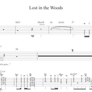 Lead Guitar Tablature for "Lost in the Woods" by Weezer.