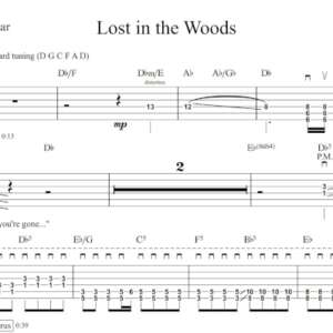 Rhythm Guitar Tablature for "Lost in the Woods" by Weezer.
