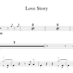 Drum Sheet Music for "Love Story" by Taylor Swift.