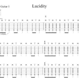 Lead Guitar 1 Tablature for "Lucidity" by Tame Impala.